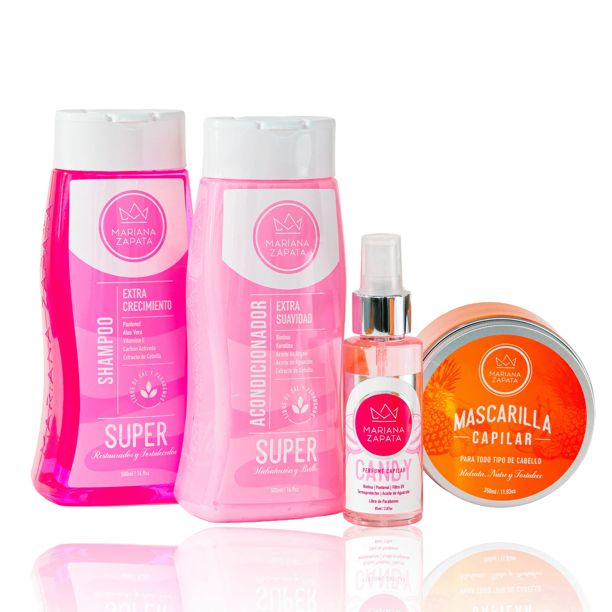Kit Fuerza Capilar aroma Candy, los 4 productos de la rutina anticaída – By Mariana Zapata