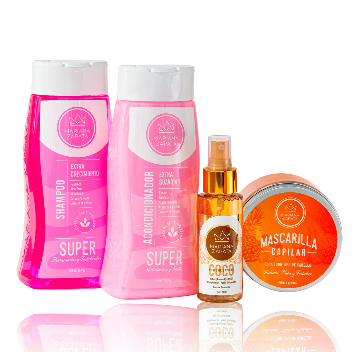 Kit Fuerza Capilar aroma Coco, los 4 productos de la rutina anticaída – By Mariana Zapata